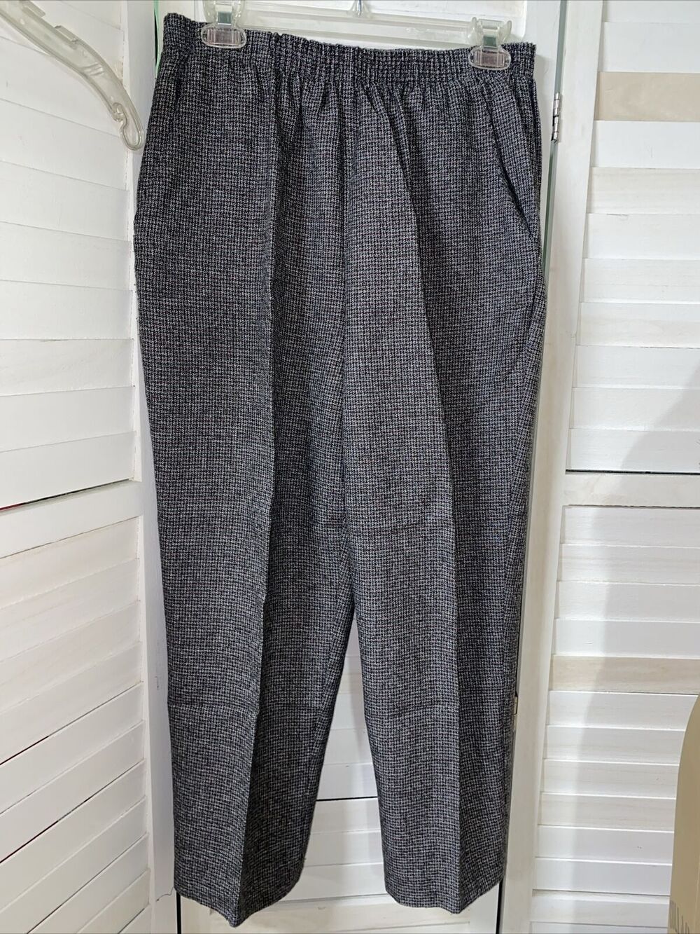 Vintage Briggs Dress Pants Houndstooth Women's Soft Elastic Waist USA Made 12P